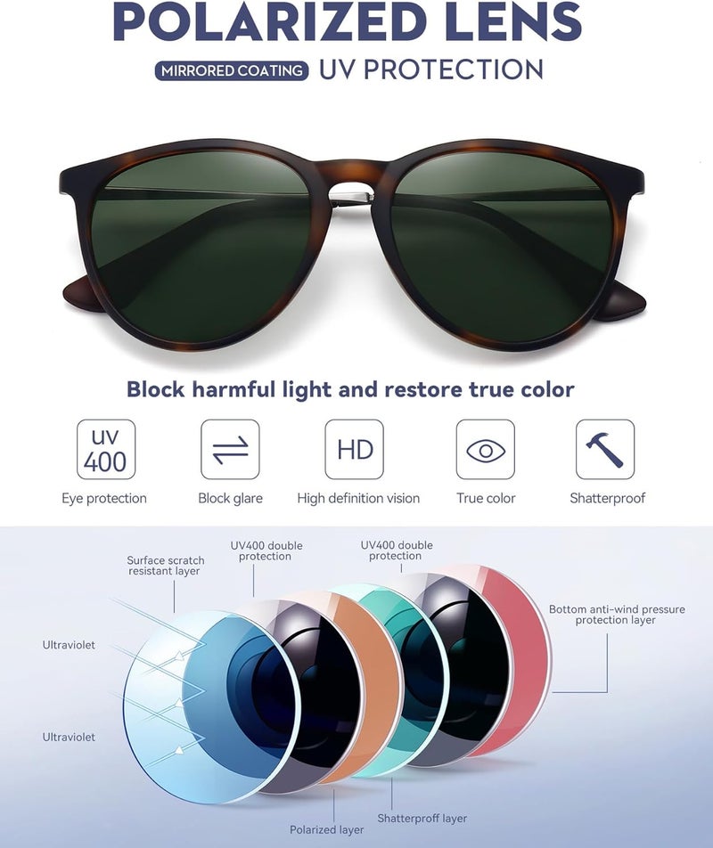 WOWSUN Retro sunglasses womens 2024 trendy round classic glasses - Image 3